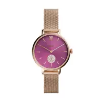 在飛比找momo購物網優惠-【FOSSIL】優雅紫色小秒針米蘭帶腕錶(ES4843)