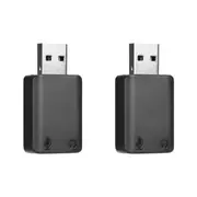 2PK Boya By-EA2 3.5mm Jack to USB 2.0 Microphone Adapter For Computer Black