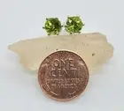 Natural Peridot Round Earrings Green In Silver Womens Prong 2.5 Carats Round