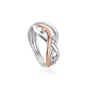 Clogau Welsh Gold Swallow Falls Silver Ring - Size O - 3SCTWIR