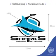 Cronulla Sharks rugby league NRL sticker decal logo colour 120mmx100mm