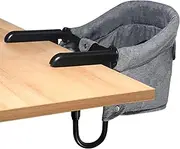 Hook On Chair,Folding Fast Table Chair with Storage Bag,Clip On Portable Highchair for Baby Attaches to Table,Baby Toddler Feeding Seat,Washable&for Home and Travel,with 5 Point Safety Harness.