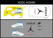 HotWheels(1/64), Kool Kombi "Air Jordan 017" Waterslide,PrintedWhiteFirst,Decals