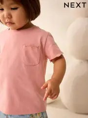 Pink 100% Cotton Print Short Sleeve Scallop T-Shirt (3mths-7yrs) (AD8240) | $9 - $13