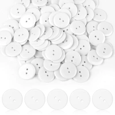 100 Pcs 1 Inch 2 Holes Resin Buttons for Sewing Crafts Round Shirt Button