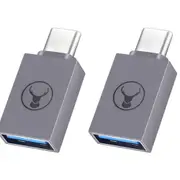 2x Bonelk M USB-C to F USB-A 3.0 Adapter Dongle Converter For Laptop Space Grey