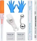 Body Piercing Kit Ear Nose Lip Tongue Belly Piercing Needles with Clamp Gloves