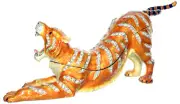 Ciel Jeweled Crouching XL Tiger Collectible Trinket Box Austrian Crystals