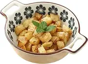 Soup Bowls with Handles Noodle Ramen Curry Bowl,Large Ceramic Ramen Bowl,Deep Onion Soup Bowl Oven Safe,Microwave Safe Serving Bowl.-White and Blue flowers-21.5x16.5x6cm,700ml