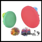 Paddle Ball Trick Game - 2 in 1 Skill Toy - Bouncy Rubber String Ball Off Paddle