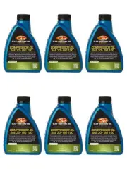 6 x Gulf Western Compressor Oil SAE 30 ISO 100 1L