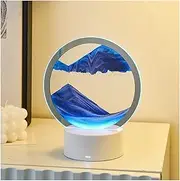3D Moving Sand Art Table Lamp, 360° Rotating Hourglass Decoration, 3D Deep Sea Motion Display Table Lamp Flowing Sand Painting Night Light Desktop Decoration Lights