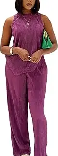 [RISCUYY] Pants Sets Women 2 Piece Outfits Comfy Matching Loose Vacation Travel Outfits for Women 2025
