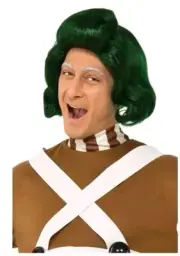 Willy Wonka oompa loompa Wig/Unisex/Adult