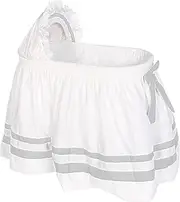 Baby Doll Bedding Modern Hotel Style II Bassinet Skirt, Grey