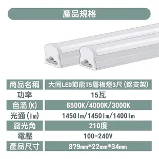 大同 LED T5 支架燈 3孔 串接燈 1尺~4尺 6W/10W/15W/20W 鋁支架 全電壓〖永光照明〗 TATUNG-T5LED%