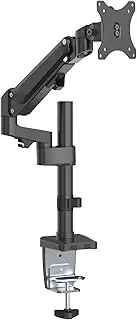 Brateck Aluminum Heavy-Duty Gas Spring Single Arm for 17 to 35-Inch Monitors, Upto 12 kg per Screen