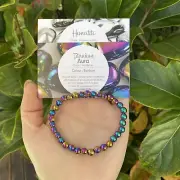 Rainbow Titanium Hematite Crystal Bracelet - Stretch 6mm Bead Power Bracelet