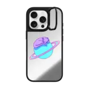 iPhone 16 Pro Mirror Ring Stand Case MagSafe Compatible Space Cat