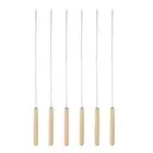 6pcs Kebob Skewers 33cmx3.3mmx0.8mm Flat Sticks with Wood Grip Handle