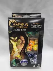 Spin Master Games Campaign Dice, 3 Dice Sets with Storage Pouch