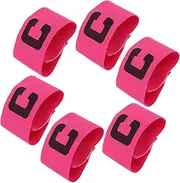 PAMINGONO Captain Armbands for Soccer 6pcs Sport Captain c Arm Band High Flexibility Protective Arm Badge