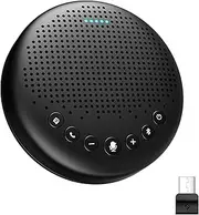[eMeet] Conference Speaker and Microphone Luna 360° Voice Pickup w/Noise Reduction/Mute/Indicator USB Bluetooth Speakerphone w/Dongle for 8 People Daisy Chain for 16 Compatible with Leading Software