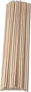 BQLZR 400mm Length 5mm Dia Round Birch Wood Sticks Wooden Dowel Rods for Craft Building Architectural Model Hobbies Pack of 50
