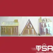 Full Set of 3 Pearlescent Ceramic Christmas Holiday Houses Decorations Target