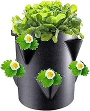 Gardening Bags for Planting - Breathable Strawberry Planter Non-Woven Fabric Strawberry Pot - Thickened Garden Grow Bags Strawberry Plant Bag for Fruits Vegetables