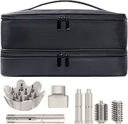 [Pitrumo] Double Layer Carrying Case for Shark Flexstyle 430/440, Travel Bag for Dyson Airwrap Styler and Attachments, Portable Storage Bag, Black, Black, Portable