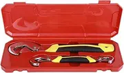Adjustable Wrench, 2PCs Multifunctional Universal SelfTightening Metric Wrench Set, Home Industrial Repair Tools, for Plumbing, Carpentry, Machinery, Garden Work, 9-32mm, with