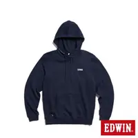 在飛比找momo購物網優惠-【EDWIN】男裝 極簡精神連帽長袖T恤(丈青色)
