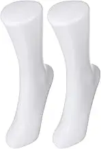 SEWACC 2pcs Women Female Feet Mannequin Foot Model Plastic Female Foot Socks Display Molds Short Stocking Mannequin Display Shoes Jewelry Sandal Shoe Sock Display Art Sketch White