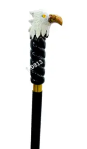 Designer Handle painted bald eagle Wooden Walking Stick Cane Wood carved Stick