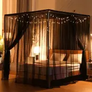 Elegant Luxury 4 Corner Post Mosquito Net with Dustproof Top Cover for Adult ...