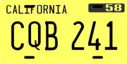 Christine Stephen King California 1958 License Plate