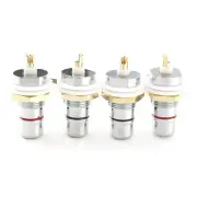 4pcs Rhodium Plated RCA Socket Female Panel Mount Plug Audio Connector