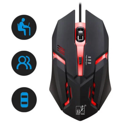 4000DPI Optical Wired Gaming Mouse Professional Colorful Backlight Gamer Mice