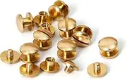 Zhooooonglf Brass Chicago Screws 8×4×3mm 12Pack Rivets Bookbinding Stud Screws Nail Rivet Flat Head Screwing Fasteners Screw Posts Chicago Screw DIY Purse Collar Belt Shoes Case Jean Leather