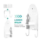 Ironing Board Hanger Wall Mount Iron and Ironing Board Holder with Storage Base