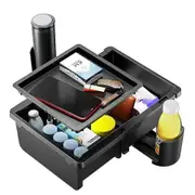 Car Armrest Tissue Storage Box Car Adjustable Drink Holder Multifunctional Cup Holder Car Waste Organizer with Cover