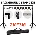 2X3M Photography Backdrop Stand Kit Studio Background Support Heavy Duty&6 Clamp