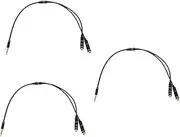 OSALADI 3pcs 1 2 Headphone and Microphone Jack Audio Splitter Headset Microphone Headset Splitter Black Extension Cord Splitter Cable 3.5mm Mm Audio Splitter Adapter Cable Earphone