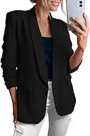 [KIRUNDO] Womens Blazer 2024 Fall Bussiness Casual Long Sleeve Open Front Work Office Dressy Suit Jackets with Pockets