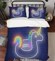 3D Unicorn Rubber Ring Wall Light Quilt Cover Set Bedding Sets Pillowcases 64