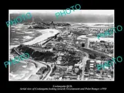 OLD LARGE HISTORIC PHOTO OF COOLANGATTA QUEENSLAND AERIAL VIEW OF TOWN c1950