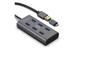 Promate Powered Aluminium Alloy USB Hub with 7x USB 3.0 Ports - Grey Plus