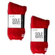 Baby Foot Classic Red Room Socks 2-Pack. Keep Feet Warm, Comfy and Relaxed. Soft, Cotton, Stretchy, Non-Slip, Washable, Reusable Socks. One Size Fits All.