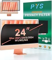 PYS Privacy Screen for iMac 24 Inch 2021/2023/2024 (M1/M3/M4 chip), Reusable & Removable, Privacy Filter for iMac All-in-One Desktop Computer and Anti-Glare Protector